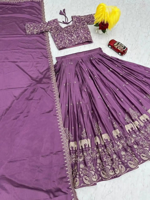Semi-Stitched Silk Lehenga Choli Set