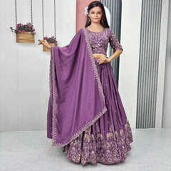 Semi-Stitched Silk Lehenga Choli Set