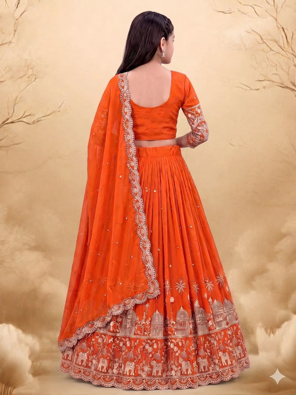 Girls Lehenga Choli Ethnic Wear Embellished Lehenga