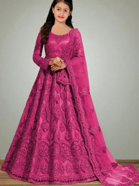 Girls Lehenga Choli Ethnic Wear Embellished Lehenga