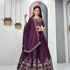 Semi-Stitched Silk Lehenga Choli Set