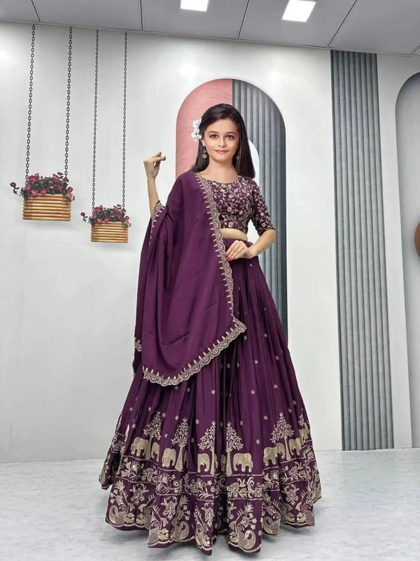 Semi-Stitched Silk Lehenga Choli Set