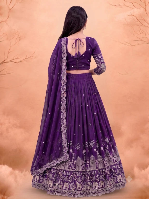 Girls Lehenga Choli Ethnic Wear Embellished Lehenga