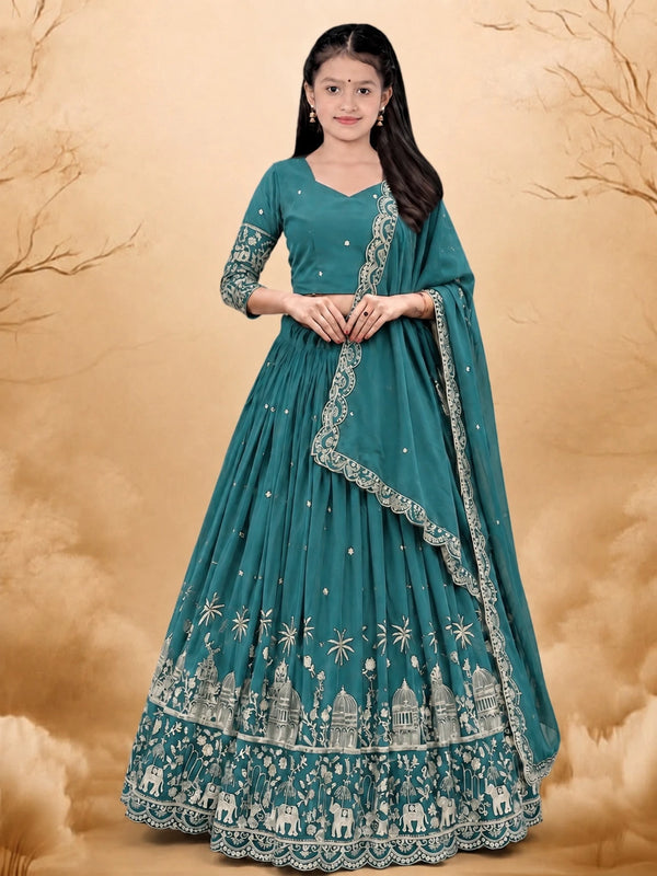 Girls Lehenga Choli Ethnic Wear Embellished Lehenga