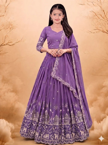 Girls Lehenga Choli Ethnic Wear Embellished Lehenga