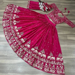 Semi-Stitched Silk Lehenga Choli Set
