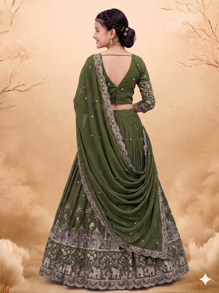 Girls Lehenga Choli Ethnic Wear Embellished Lehenga