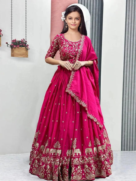 Semi-Stitched Silk Lehenga Choli Set