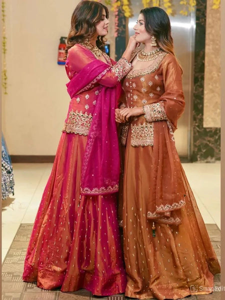 Stylish Embroidered Kurta Set with Dupatta (Pink)