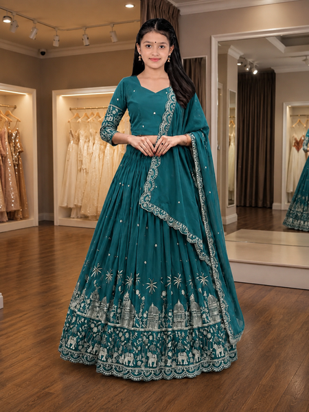 Girls Lehenga Choli Ethnic Wear Embellished Lehenga