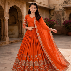 Girls Lehenga Choli Ethnic Wear Embellished Lehenga