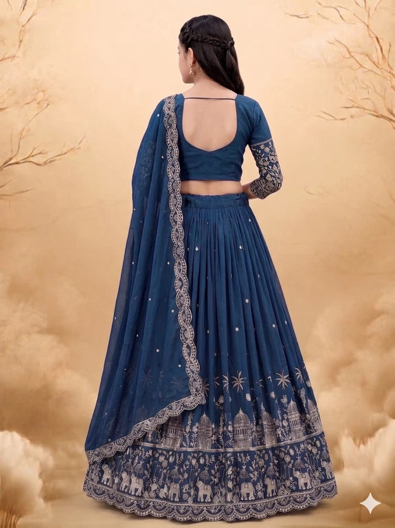 Girls Lehenga Choli Ethnic Wear Embellished Lehenga