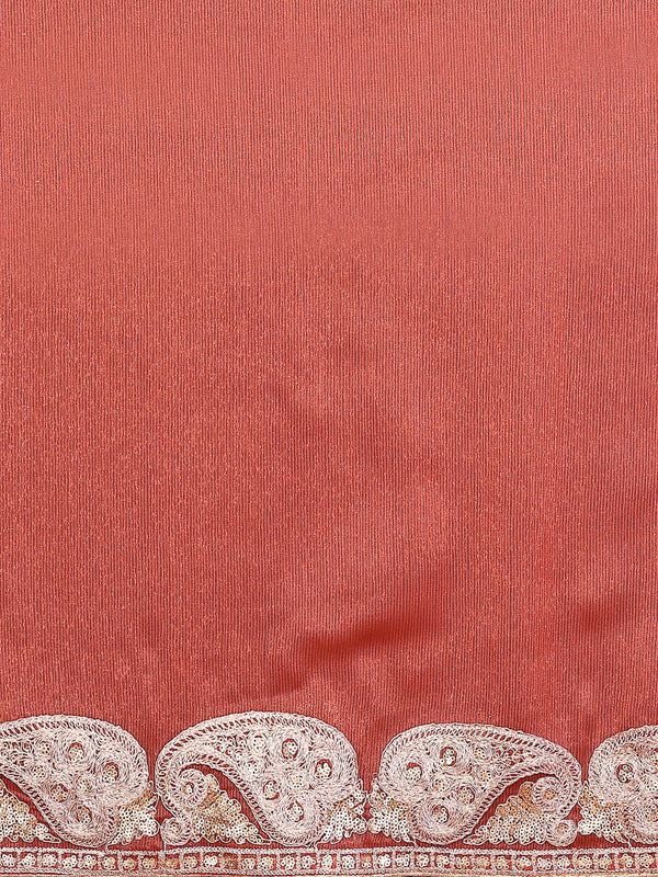 Orange Sitara Gota Patti Embroidered Designer Saree