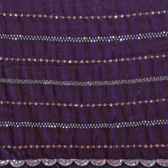 Purple Shimmer Net Sequin Embroidered Designer Saree