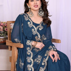 Morpich Star Georgette Embroidered Designer Saree