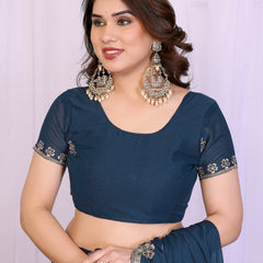 Morpich Star Georgette Embroidered Designer Saree