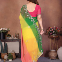 Multicolor Georgette Embroidered Designer Saree