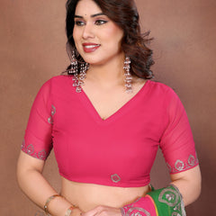 Multicolor Georgette Embroidered Designer Saree