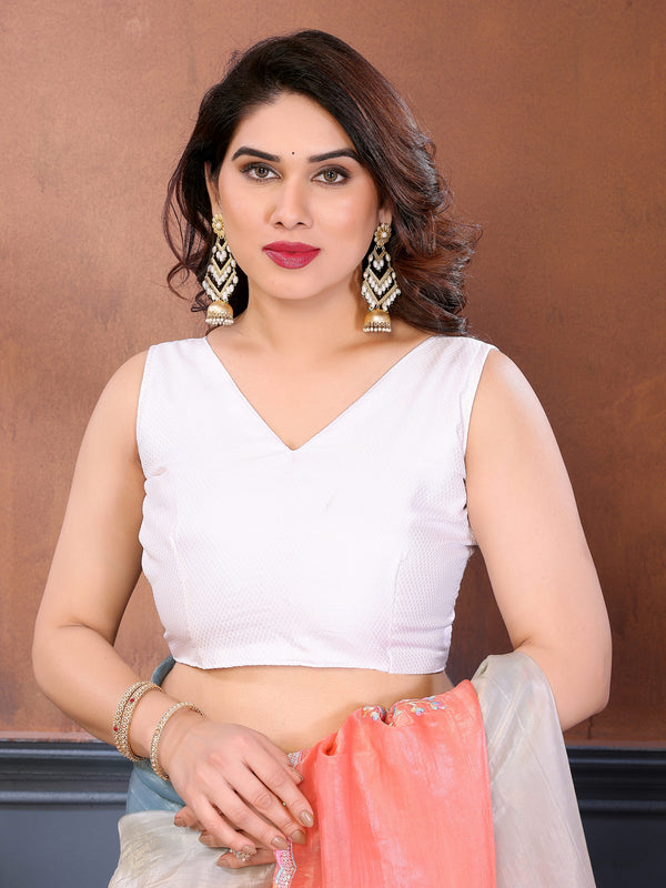 Rama Peach Gold Crush Embroidered Designer Saree