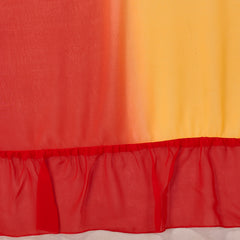 Red Orange Ruffle Georgette Saree
