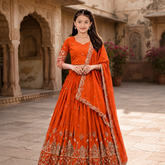 Girls Lehenga Choli Ethnic Wear Embellished Lehenga