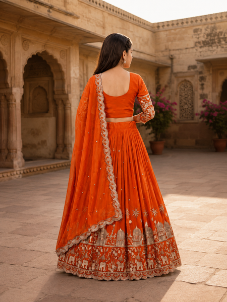 Girls Lehenga Choli Ethnic Wear Embellished Lehenga