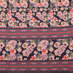 Black Moss Satin Digital Print Saree