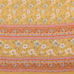 Yellow Moss Satin Digital Print Saree