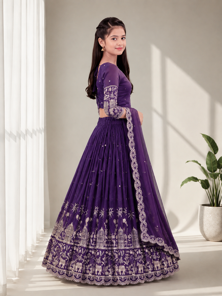 Girls Lehenga Choli Ethnic Wear Embellished Lehenga