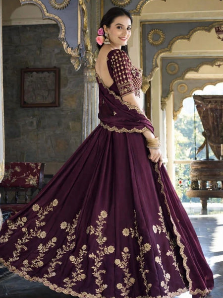 Embroidered Semi Stitched Lehenga Choli