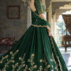 Embroidered Semi Stitched Lehenga Choli
