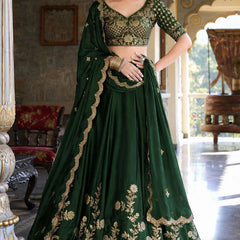 Embroidered Semi Stitched Lehenga Choli