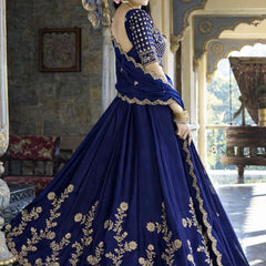 Embroidered Semi Stitched Lehenga Choli
