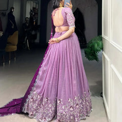 Embroidered Semi Stitched Lehenga Choli