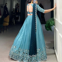 Embroidered Semi Stitched Lehenga Choli