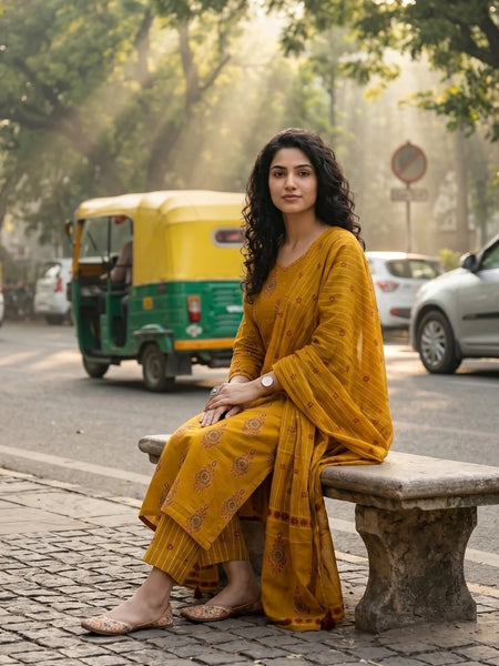 Women Viscose Rayon Kurta Pant Dupatta Set