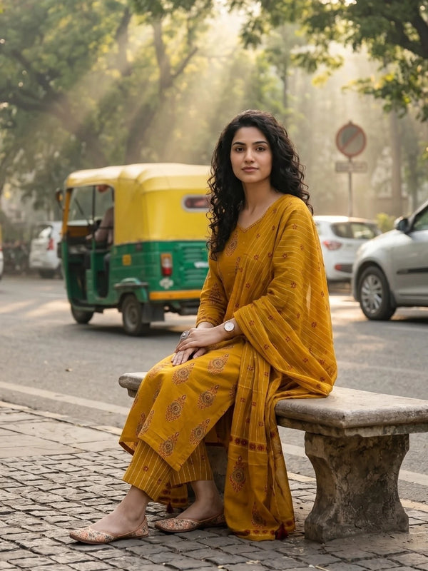 PILUDI HOUSE Women Viscose Rayon Kurta Pant Dupatta Set