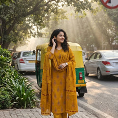 PILUDI HOUSE Women Viscose Rayon Kurta Pant Dupatta Set