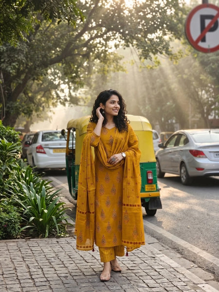 PILUDI HOUSE Women Viscose Rayon Kurta Pant Dupatta Set
