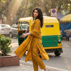 PILUDI HOUSE Women Viscose Rayon Kurta Pant Dupatta Set