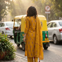 PILUDI HOUSE Women Viscose Rayon Kurta Pant Dupatta Set